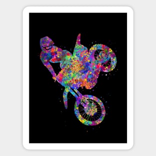 Motocross racing watercolor art Magnet